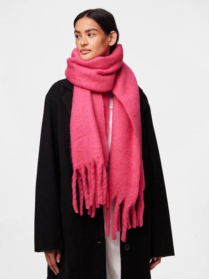 Pieces Sjaal met lange vilten franjes model 'NIKITA'
