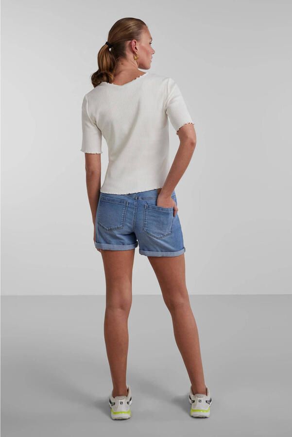 Pieces Straight leg korte jeans in 5-pocketmodel model 'PEGGY' - Foto 2