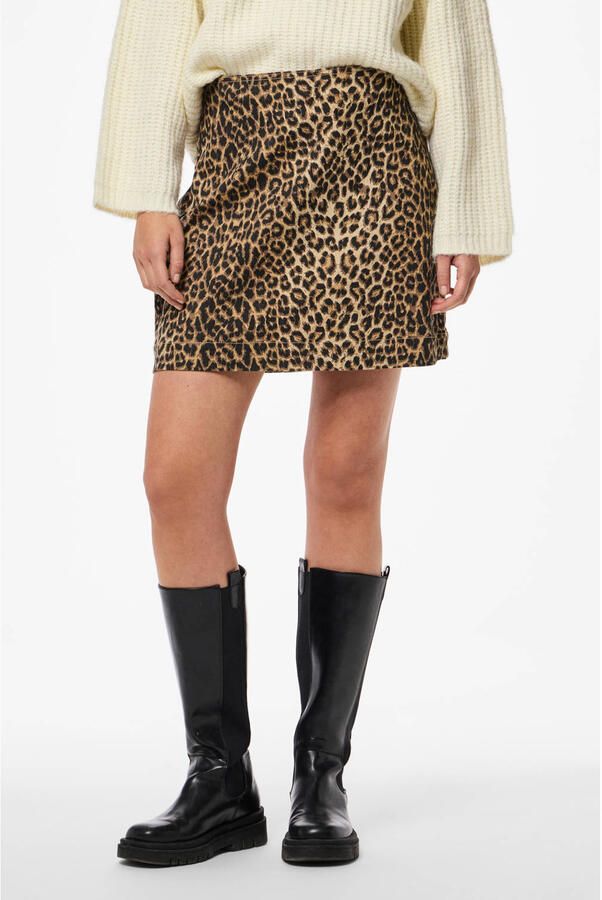 Pieces Licht uitlopende minirok van katoenmix model 'SALUME' - Foto 3