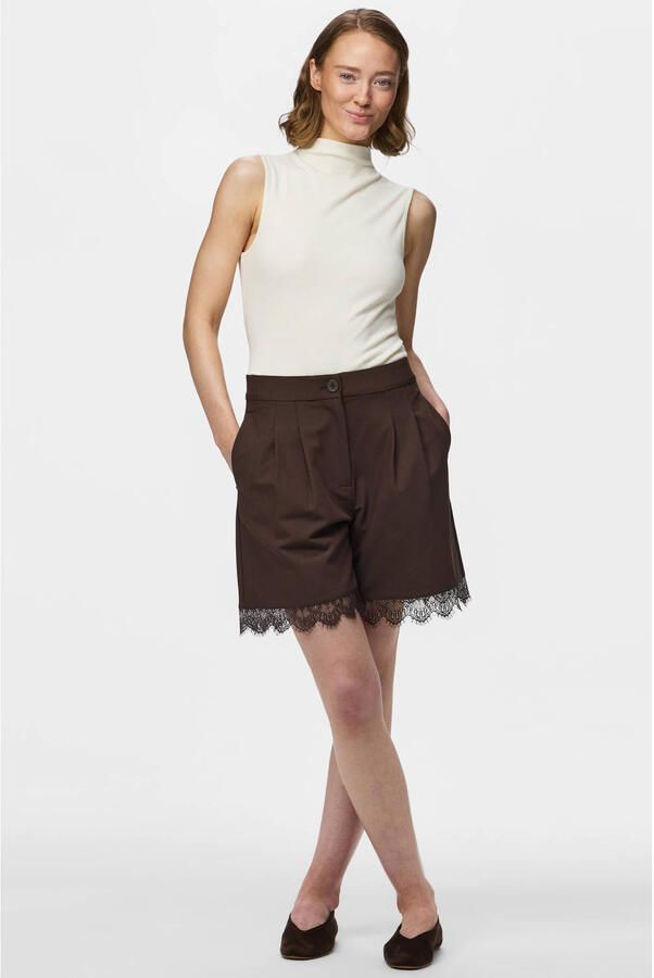 PIECES straight high waist casual short bruin - Foto 2