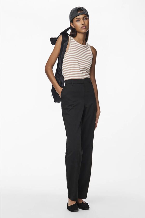 PIECES straight regular waist pantalon zwart - Foto 2