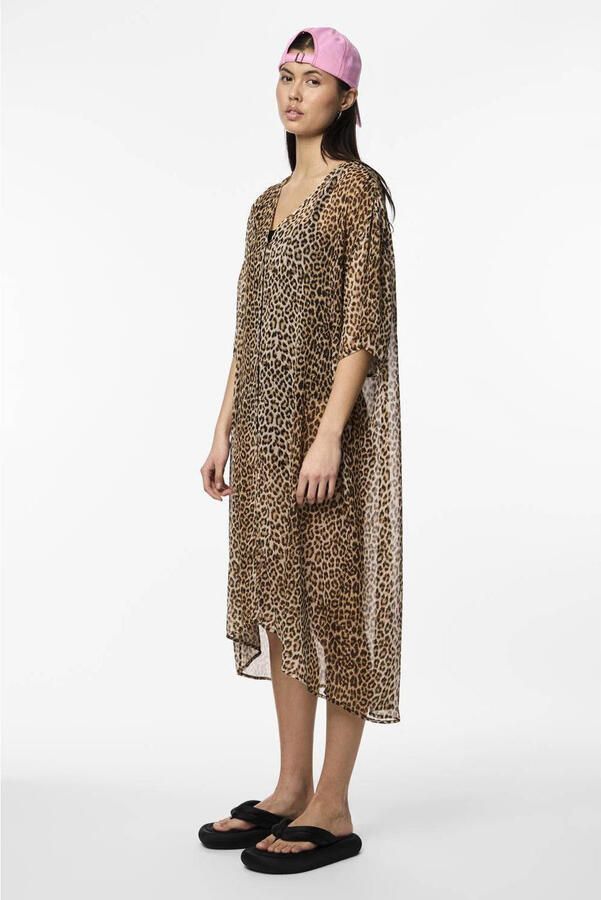 Pieces Oversized strandkaftan in semi-transparante look model 'ATRUD' - Foto 3