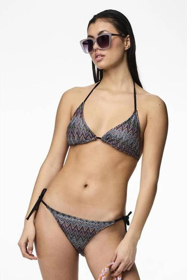 Pieces Bikinibroekje met zijdelingse rijgveter model 'ADA' - Foto 2