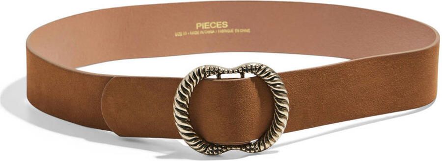 PIECES suède riem PCNIKKA cognac