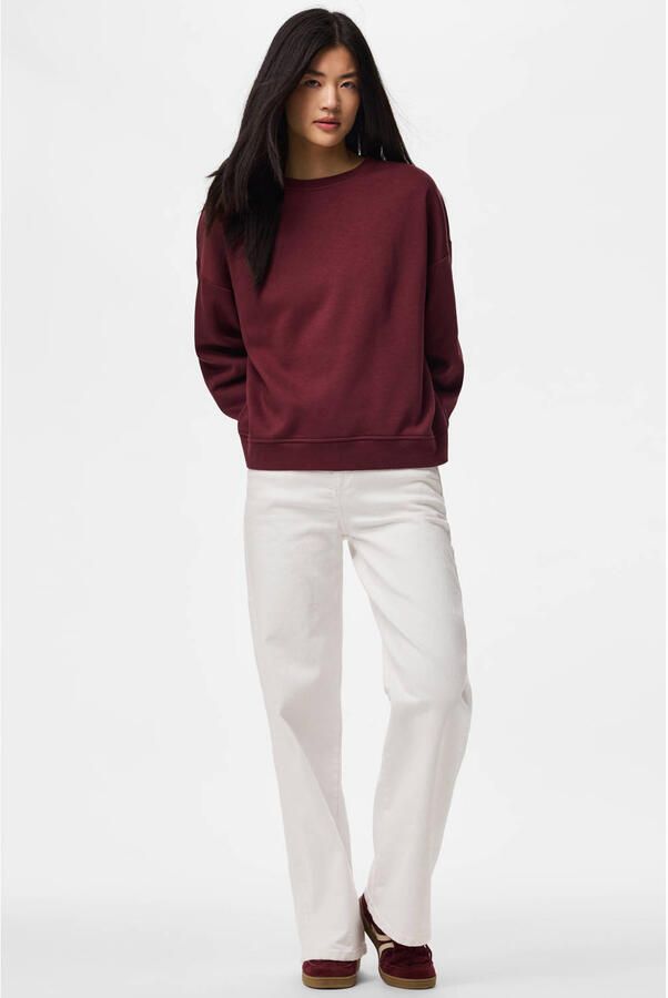 PIECES sweater donkerrood