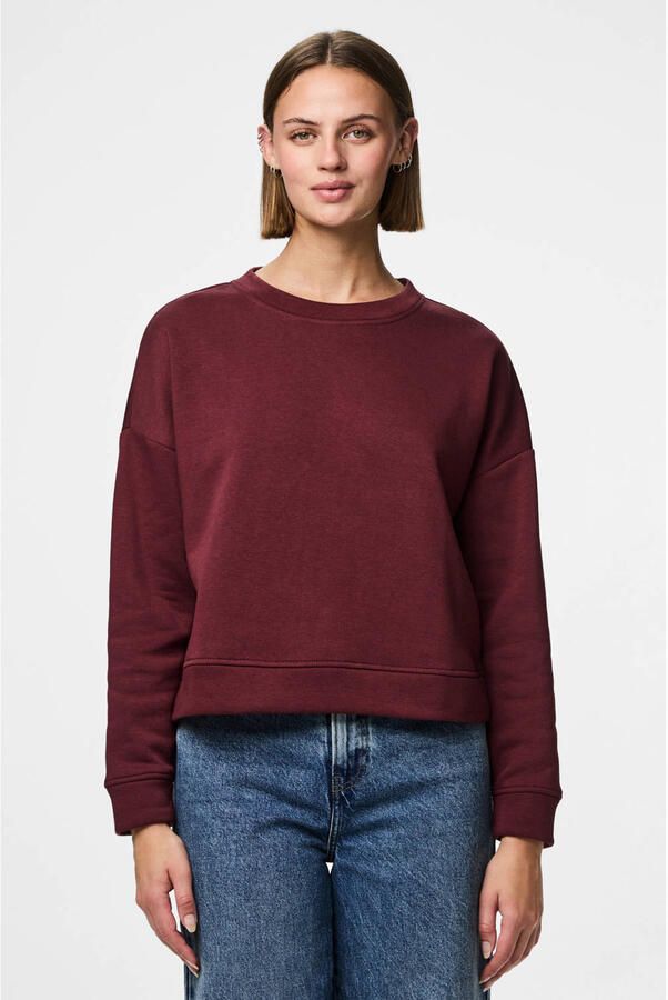 PIECES sweater PCCHILLI donkerrood