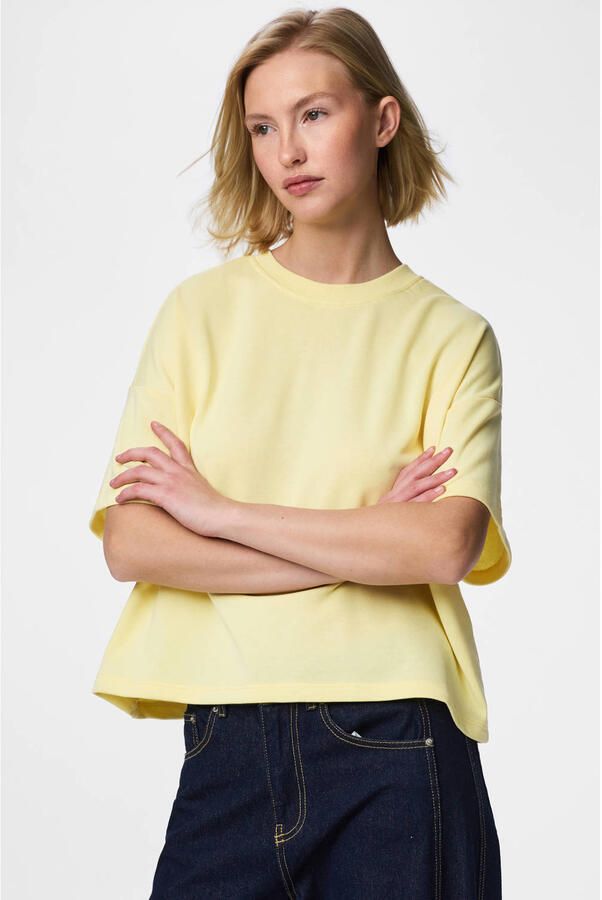 PIECES sweater PCCHILLI lichtgeel