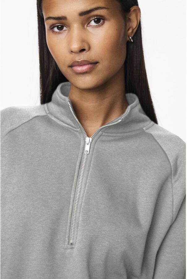 PIECES sweater PCCHILLI met rits grijs - Foto 2