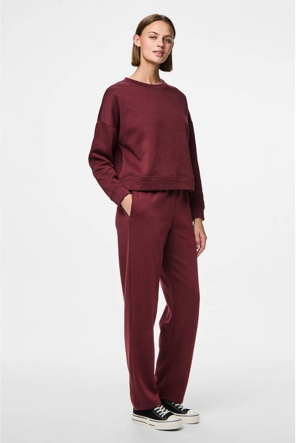 PIECES sweatpants PCCHILLI donkerrood