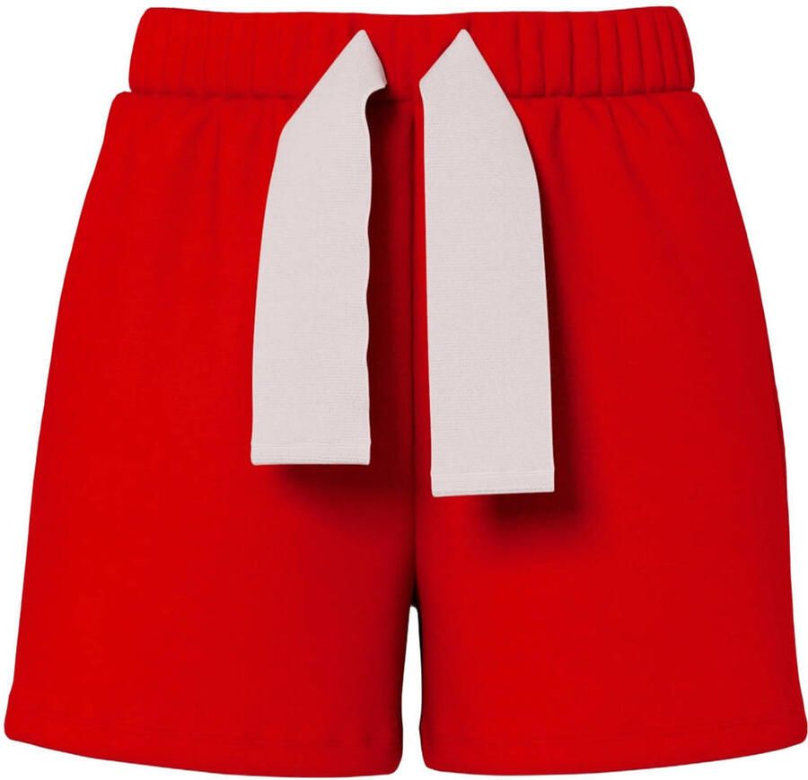 PIECES sweatshort PCCHILLI rood