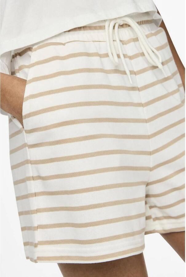 PIECES sweatshort PCCHILLI wit bruin - Foto 2