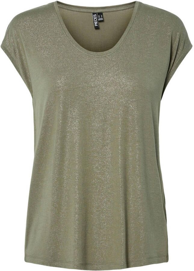 Pieces T-shirt Korte Mouw PCALICE SS GLITTER TEE