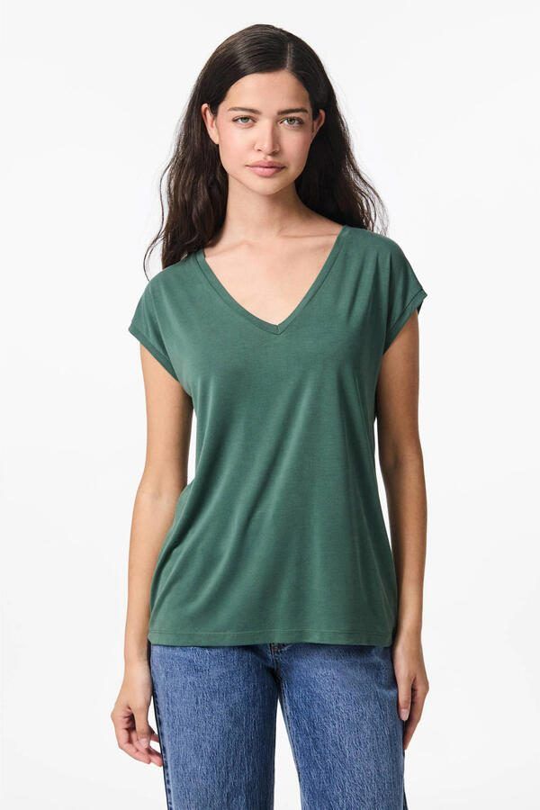 Pieces Korte Mouw Blouse Green Dames - Foto 3