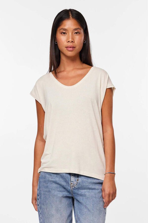 Pieces Shirt met ronde hals PCBILLO met gestreept glittereffect - Foto 2