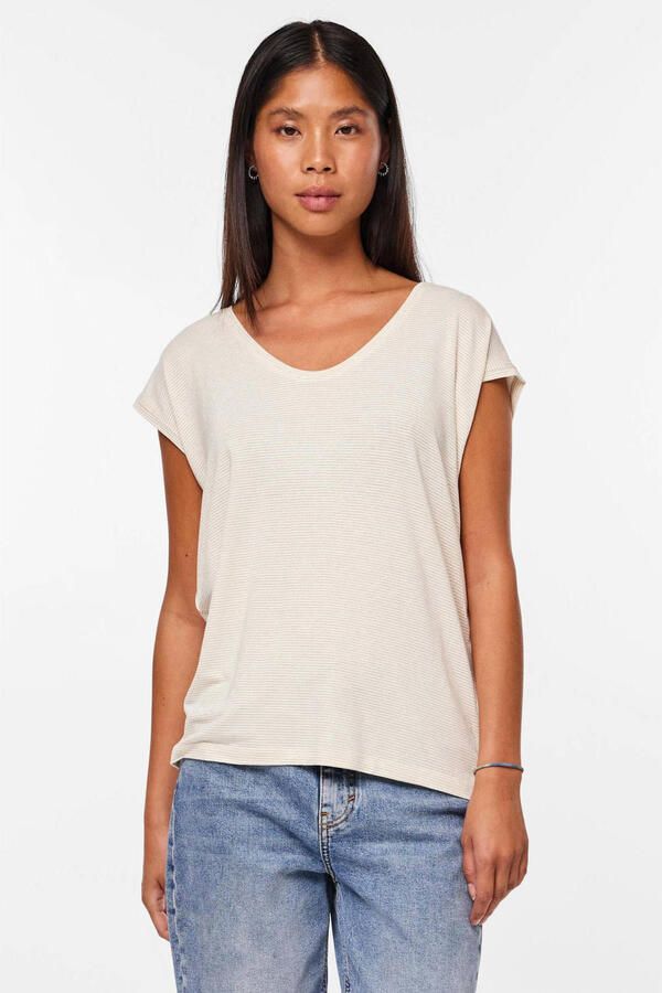 Pieces Shirt met ronde hals PCBILLO met gestreept glittereffect