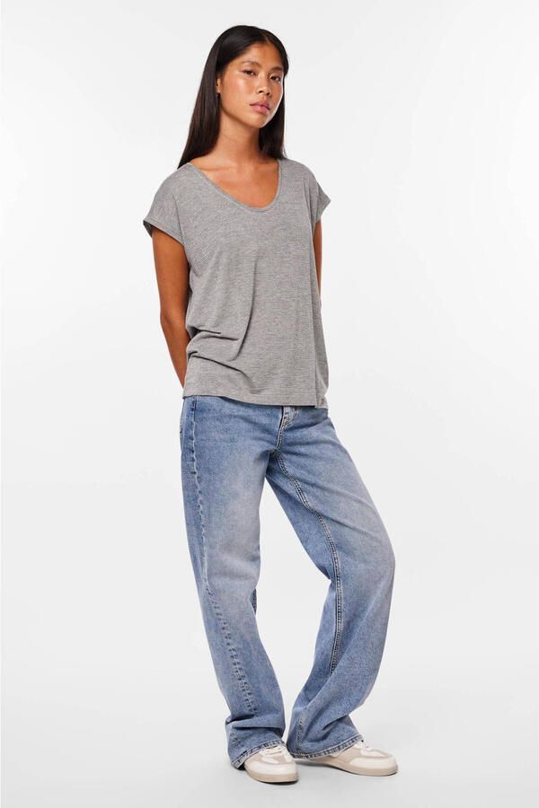 Pieces T-shirt PC BILLO met glinsterstrepen - Foto 2