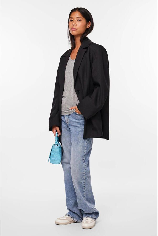 Pieces T-shirt PC BILLO met glinsterstrepen