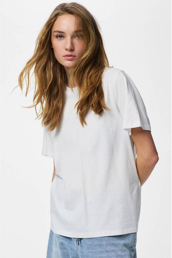 PIECES T-shirt PCRIA van katoen wit - Foto 3