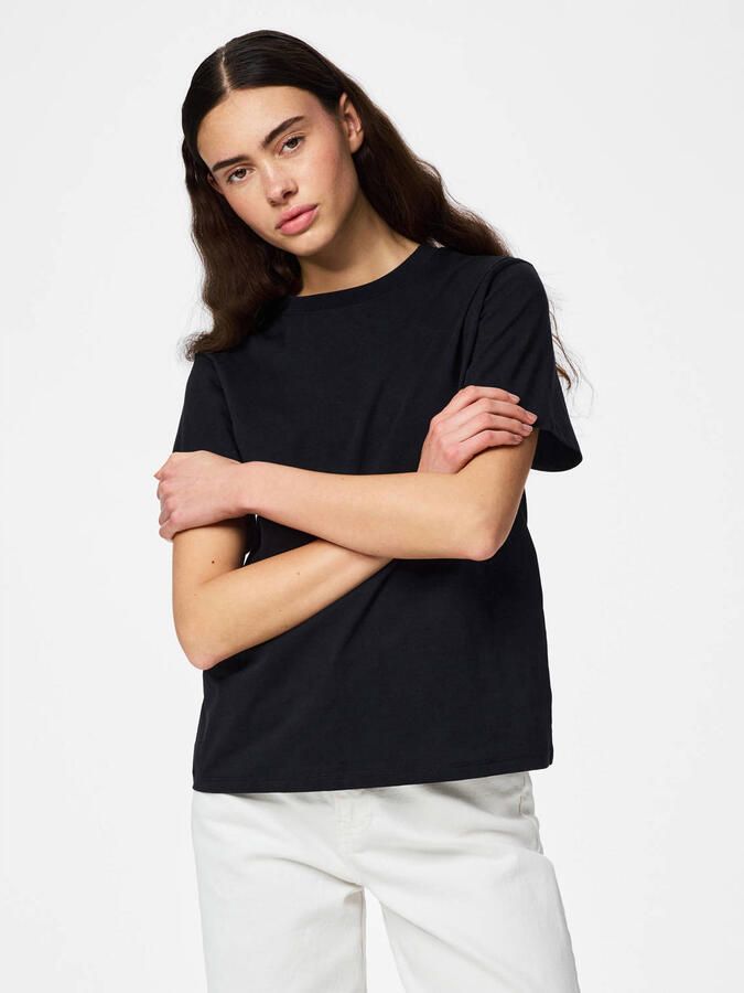 Pieces Shirt met ronde hals PCRIA SS SOLID TEE NOOS BC