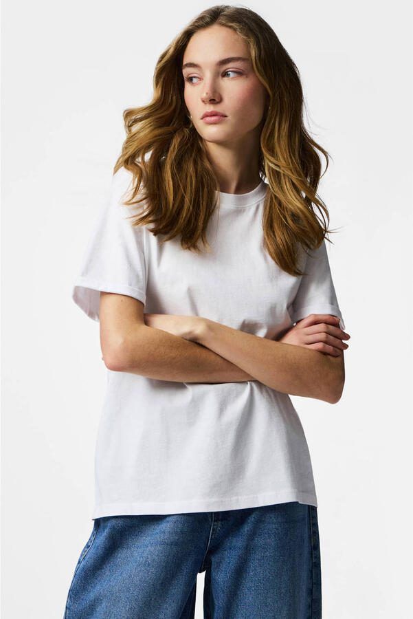 Pieces Shirt met ronde hals PCRIA SS FOLD UP SOLID TEE NOOS BC - Foto 3