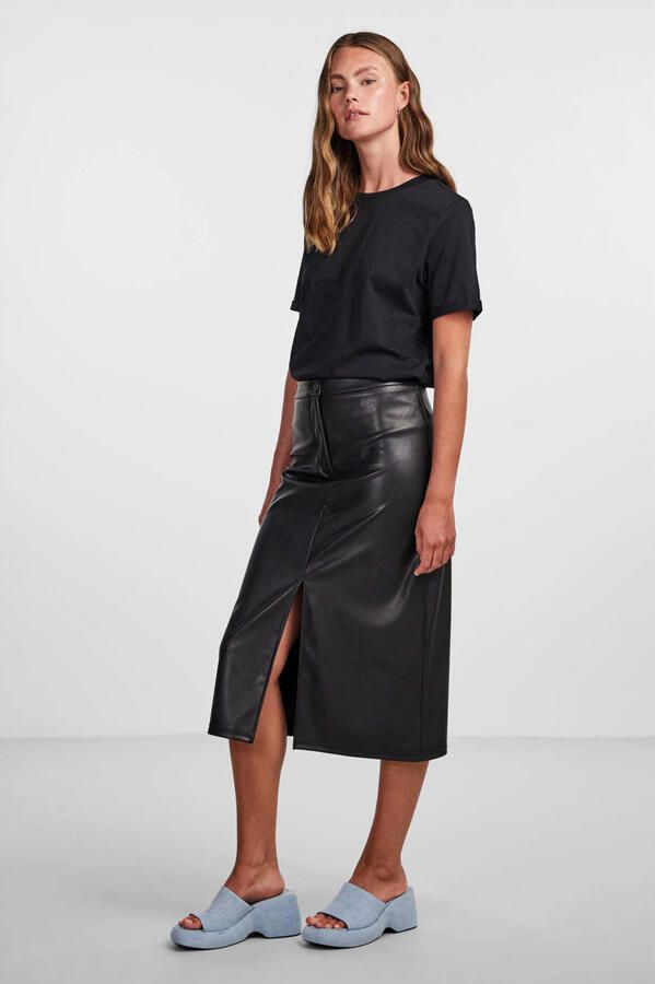 Pieces Shirt met ronde hals PCRIA SS FOLD UP SOLID TEE NOOS BC - Foto 3