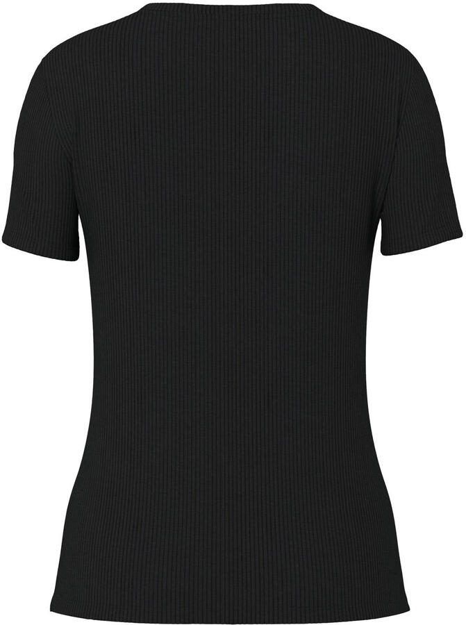 Pieces slim fit T-shirt van katoenmix model 'RUKA' - Foto 2