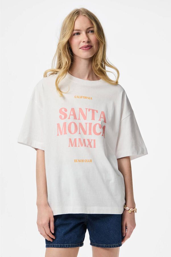 Pieces Relaxed fit T-shirt van puur katoen model 'CLAUDE' - Foto 2