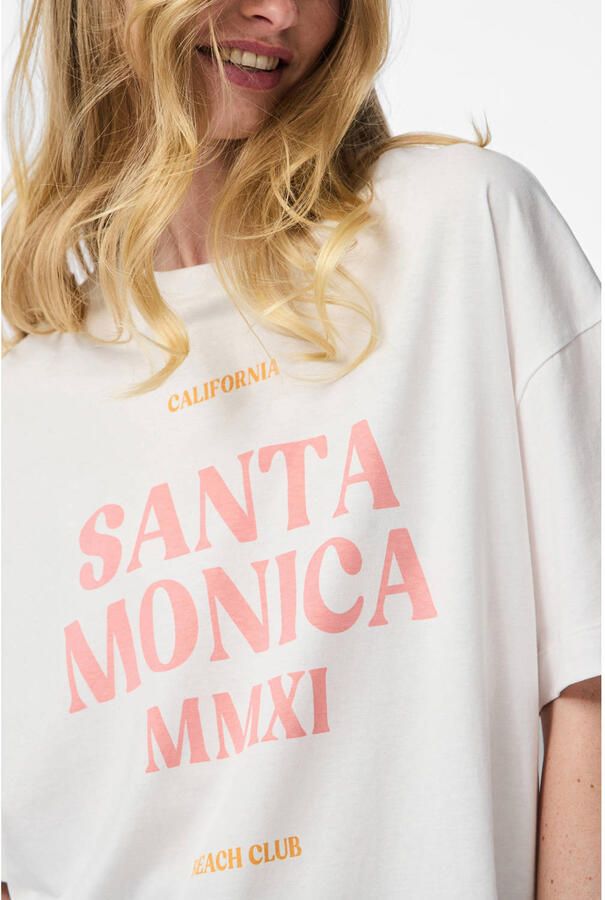 Pieces Relaxed fit T-shirt van puur katoen model 'CLAUDE'