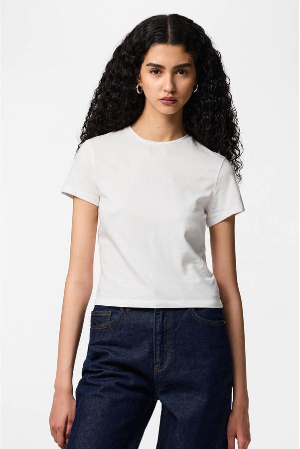 PIECES T-shirts wit zwart (set van 2)