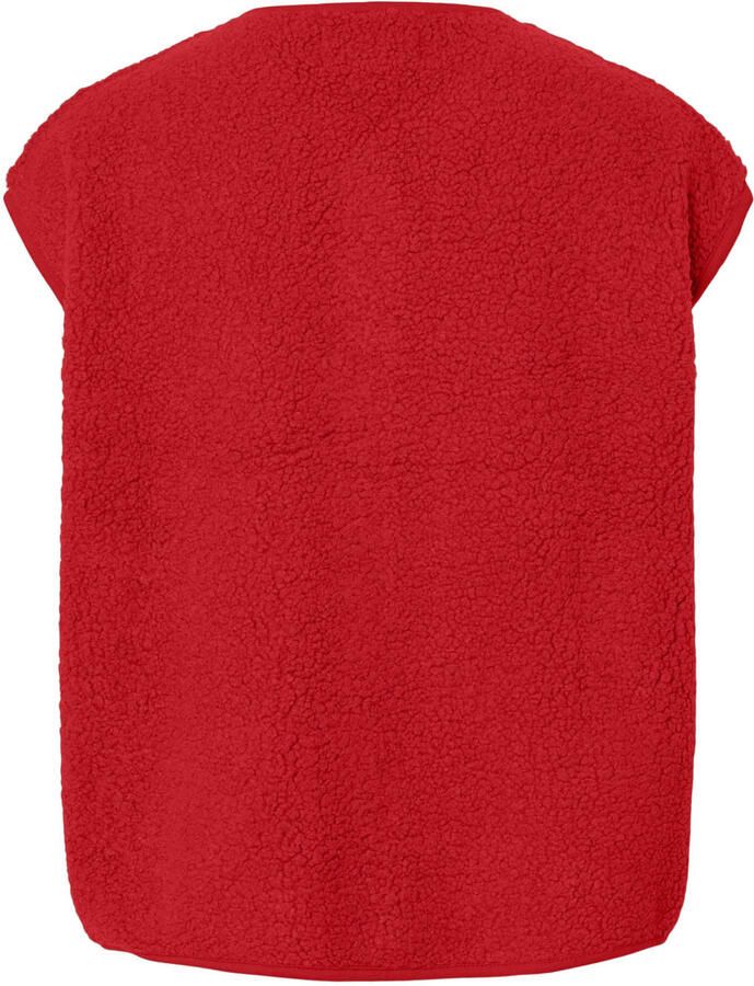 PIECES teddy gilet rood - Foto 2