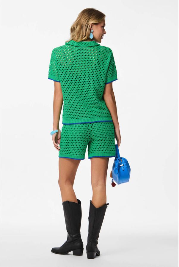 PIECES Tessa van Montfoort x Wehkamp blousetop groen crochet