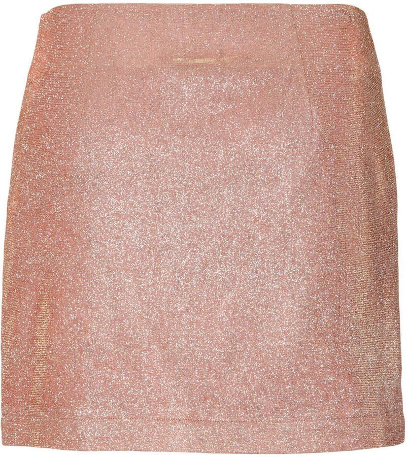 PIECES Tessa van Montfoort x Wehkamp korte rok met glitter roze - Foto 2
