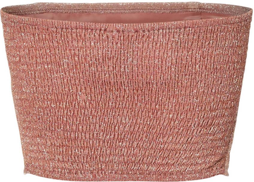 PIECES Tessa van Montfoort x Wehkamp top roze met glitter - Foto 3