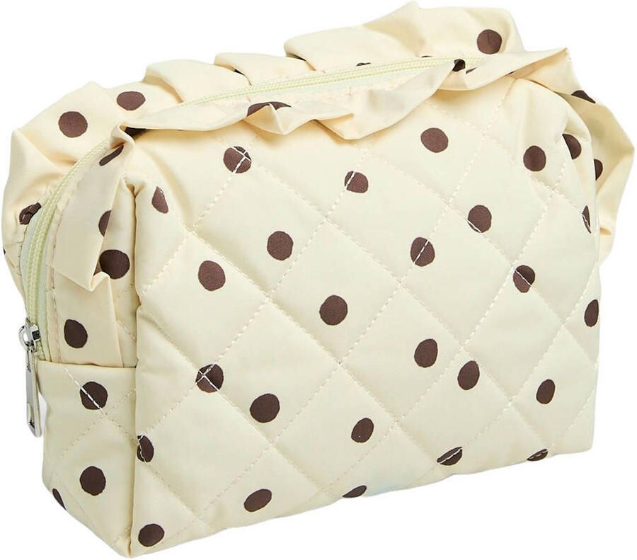 PIECES toilettas met stippen PCPENELOPE ecru