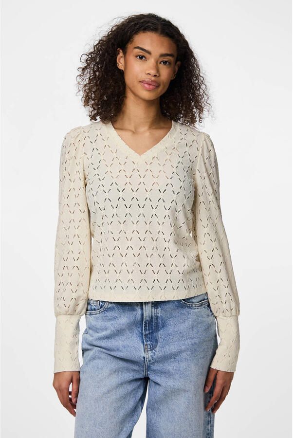 Pieces Regular fit blouseshirt met structuurtricot model 'CHRISTY' - Foto 2