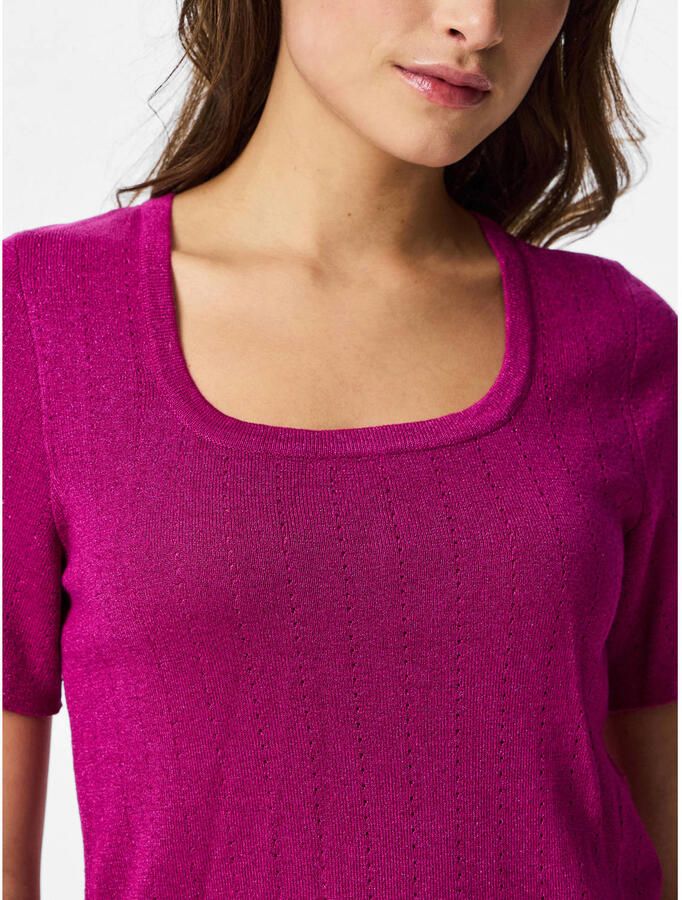 PIECES top gebreid roze - Foto 2