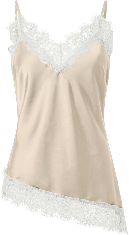 Pieces slim fit tanktop met kant model 'JESSA'