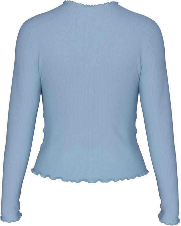 Pieces Regular fit shirt met lange mouwen en zoom met ruches model 'NICCA'