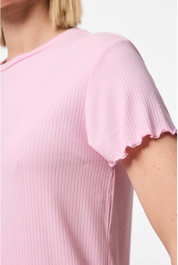 Pieces Slim fit T-shirt met viscose model 'NICCA'