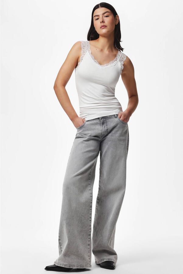 Pieces Slim fit tanktop van viscosemix model 'BARBERA LACE' - Foto 2
