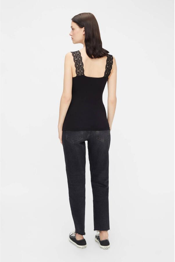 Pieces Slim fit top met kant model 'PCBARBERA'