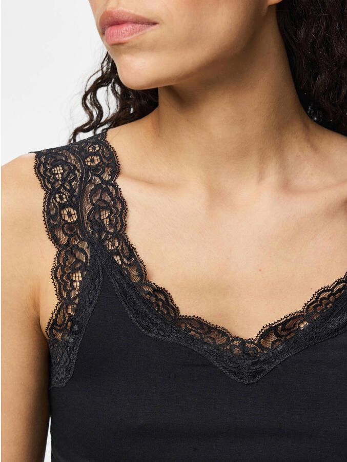 Pieces Slim fit tanktop van viscosemix model 'BARBERA LACE' - Foto 2