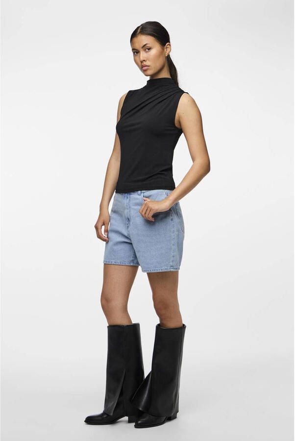 Pieces Regular fit top met opstaande kraag model 'MADISON' - Foto 2