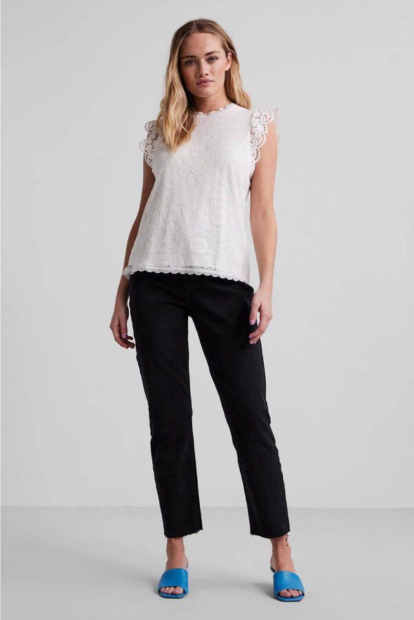 Pieces shaped fit blousetop met kant model 'OLLINE' - Foto 2