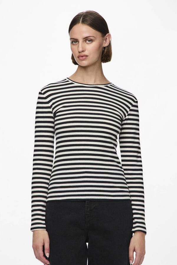 Pieces Shirt met lange mouwen en streepmotief model 'RUKA'