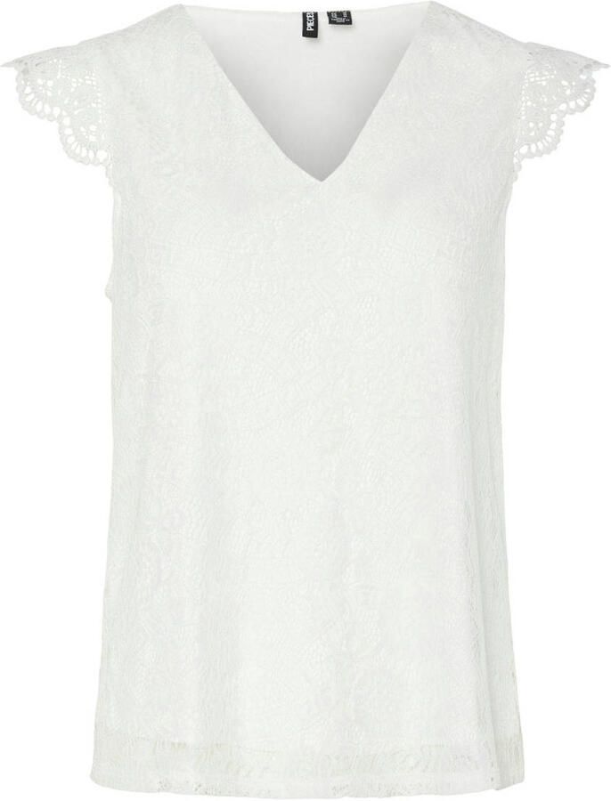 Pieces Kanten top PCOLLINE SL LACE V-NECK TOP WVN NOOS - Foto 2