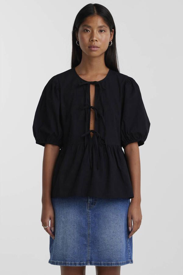 Pieces regular fit blouse van puur katoen model 'JOLLY' - Foto 3