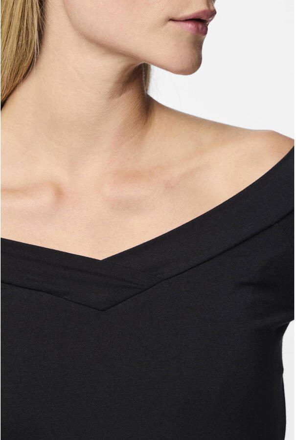 Pieces Shirt met lange mouwen PCMALIVA LS OFF SHOULDER V-NECK TOP NOOS - Foto 2