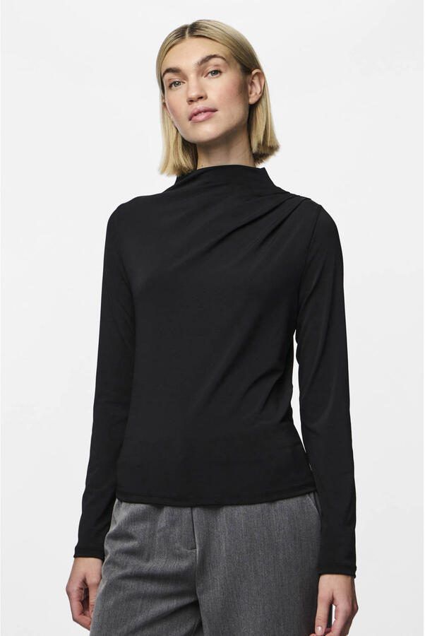 Pieces Shaped fit shirt met lange mouwen en stretch model 'MADISON'