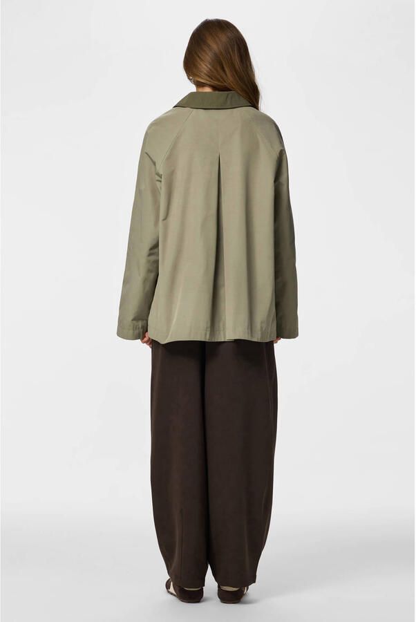 PIECES trenchcoat groen - Foto 3